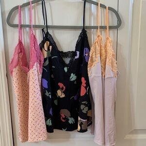 Bundle 3 Calvin Klein Lace Trimmed Camisoles